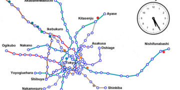 Trenes del metro de Tokio en hora pico
